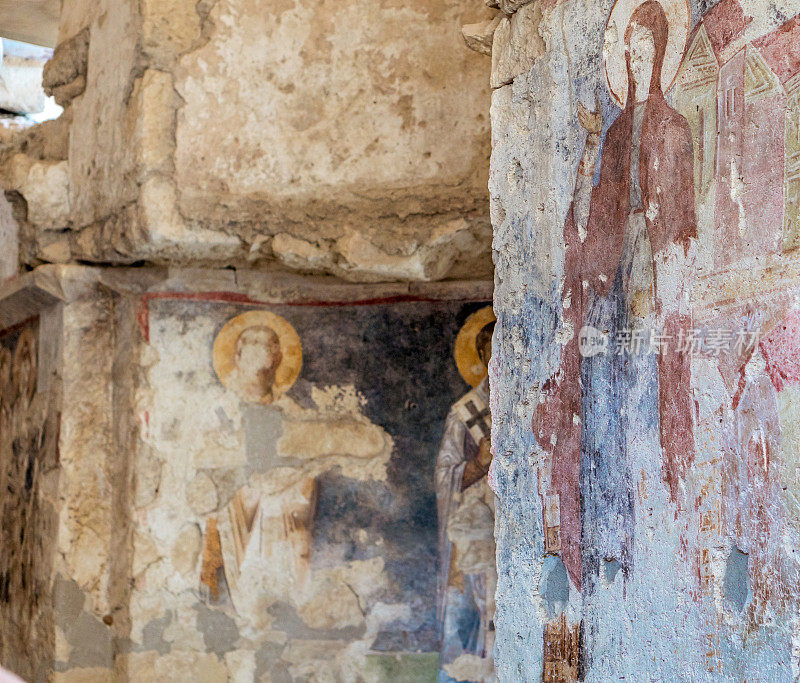 Christian frescos on Wall in Church of St Nicholas in Demre, Province Antalya, Turkey土耳其安塔利亚省德姆雷圣尼古拉斯教堂墙壁上的基督教壁画